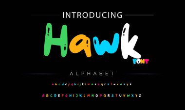 Funky renkli karikatür yazı tipi. vektör alfabesi