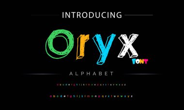 Funky renkli karikatür yazı tipi. vektör alfabesi