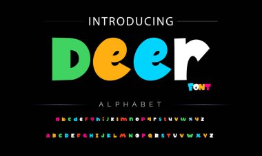 Funky renkli karikatür yazı tipi. vektör alfabesi