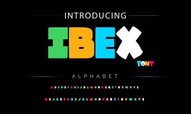 Funky renkli karikatür yazı tipi. vektör alfabesi