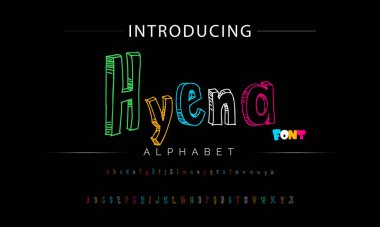 Funky renkli karikatür yazı tipi. vektör alfabesi