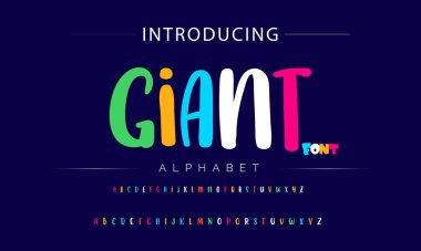 Funky renkli karikatür yazı tipi. vektör alfabesi