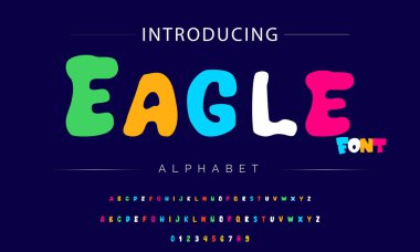 Funky renkli karikatür yazı tipi. vektör alfabesi