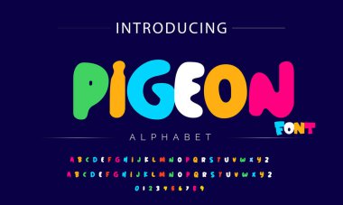 Funky renkli karikatür yazı tipi. vektör alfabesi