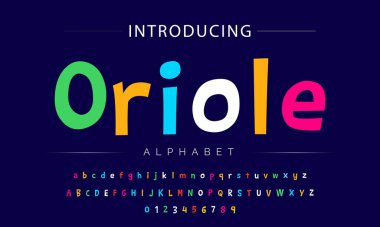 Funky renkli karikatür yazı tipi. vektör alfabesi