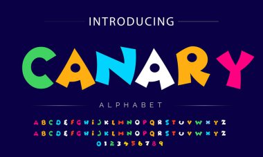 Funky renkli karikatür yazı tipi. vektör alfabesi