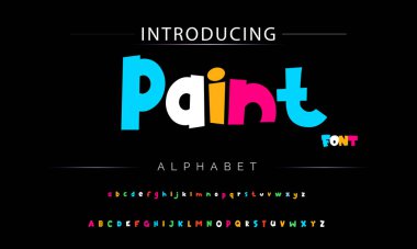 Funky renkli karikatür yazı tipi. vektör alfabesi