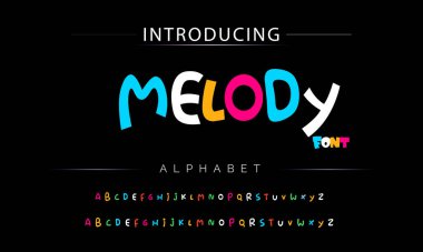 Funky renkli karikatür yazı tipi. vektör alfabesi