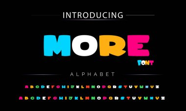 Funky renkli karikatür yazı tipi. vektör alfabesi