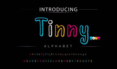 Funky renkli karikatür yazı tipi. vektör alfabesi