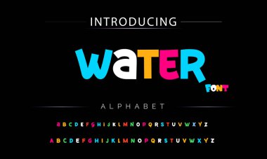 Funky renkli karikatür yazı tipi. vektör alfabesi