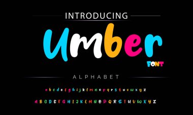 Funky renkli karikatür yazı tipi. vektör alfabesi