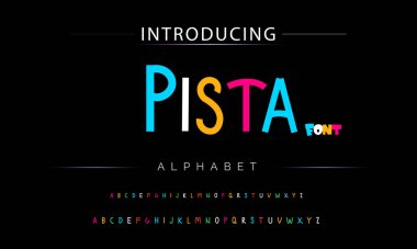 Funky renkli karikatür yazı tipi. vektör alfabesi