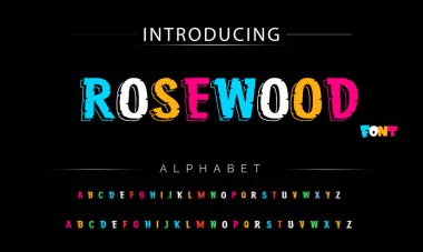 Funky renkli karikatür yazı tipi. vektör alfabesi