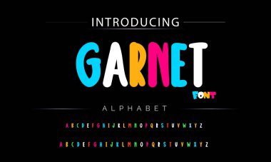 Funky renkli karikatür yazı tipi. vektör alfabesi