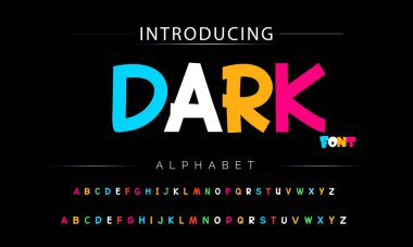 Funky renkli karikatür yazı tipi. vektör alfabesi