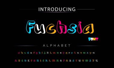 Funky renkli karikatür yazı tipi. vektör alfabesi