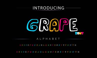 Funky renkli karikatür yazı tipi. vektör alfabesi