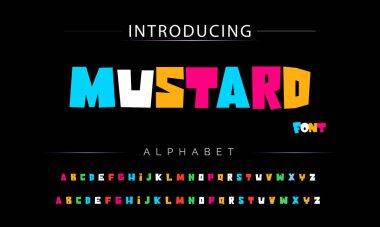 Funky renkli karikatür yazı tipi. vektör alfabesi