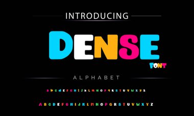 Funky renkli karikatür yazı tipi. vektör alfabesi