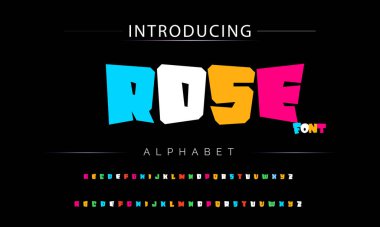 Funky renkli karikatür yazı tipi. vektör alfabesi