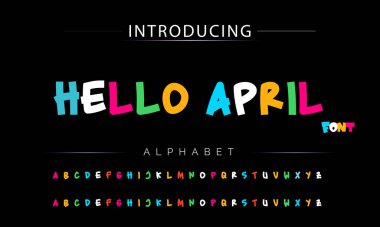 Funky renkli karikatür yazı tipi. vektör alfabesi