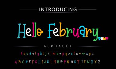 Funky renkli karikatür yazı tipi. vektör alfabesi