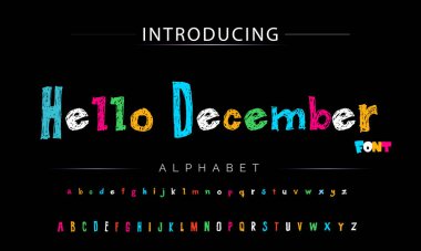 Funky renkli karikatür yazı tipi. vektör alfabesi