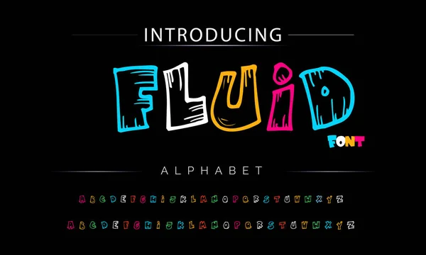 Funky Colorful Cartoon Font Type Vector Alphabet — Stock Photo, Image