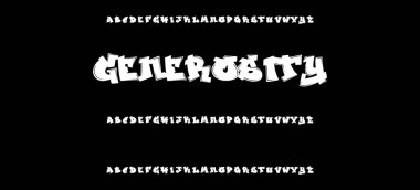 Klasik sokak sanatı grafiti yazı tipi. vektör alfabesi.