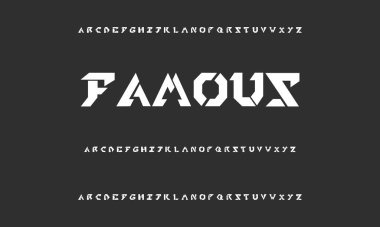 Geleceğin modern alfabe yazı tipi. Spor, teknoloji, dijital, film logosu tasarımı için tipografi kentsel yazı tipleri