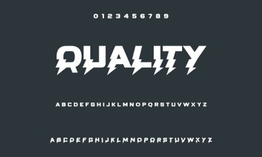 Geleceğin modern alfabe yazı tipi. Spor, teknoloji, dijital, film logosu tasarımı için tipografi kentsel yazı tipleri