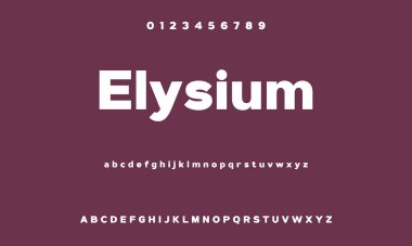 Typography sans serif 'in vektör çizimi. A 'dan Z' ye büyük harf, yoğun stil, zarif alfabe harfleri. Klasik Harfler Minimum Moda Tasarımı. Typography modern sans serif yazı tipleri ve sayılar. vektör illüstrasyonu