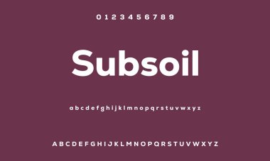 Typography sans serif 'in vektör çizimi. A 'dan Z' ye büyük harf, yoğun stil, zarif alfabe harfleri. Klasik Harfler Minimum Moda Tasarımı. Typography modern sans serif yazı tipleri ve sayılar. vektör illüstrasyonu