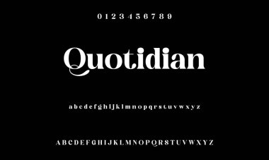 Zarif Yazı Tipi Küçük Harf ve Numara. Klasik Harfler Minimum Moda Tasarımı. Tipografi modern serif yazı tipleri normal dekoratif vintage konsepti. Vektör illüstrasyonu.luxiva, lüks tip yazı tipi ve alfabe vektörü kümesi