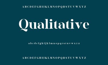 Lüks alfabe harfleri yazı tipi ve numarası. Tipografi zarif düğün klasik harfleri serif yazı tipleri dekoratif antika konsepti. Vektör illüstrasyonu. Minimalist Moda Harfi. Zarif alfabe harfleri serif yazı tipi ve sayı.