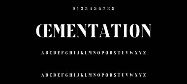 Zarif Yazı Tipi Küçük Harf ve Numara. Klasik Harfler Minimum Moda Tasarımı. Tipografi modern serif yazı tipleri normal dekoratif vintage konsepti. Vektör illüstrasyonu.luxiva, lüks tip yazı tipi ve alfabe vektörü kümesi