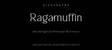 Zarif Yazı Tipi Küçük Harf ve Numara. Klasik Harfler Minimum Moda Tasarımı. Tipografi modern serif yazı tipleri normal dekoratif vintage konsepti. Vektör illüstrasyonu.luxiva, lüks tip yazı tipi ve alfabe vektörü kümesi