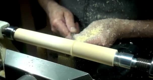 Výroba Tesařské Práce Dřevoobráběcím Řemeslným Konceptem Dřevoobrábění Nábytku — Stock video