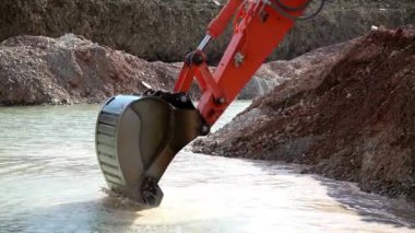 İnşaat makineleri endüstriyel kazıcı endüstriyel ağır işçilik HD 4k.