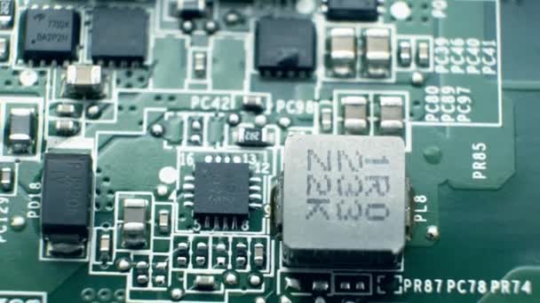 电子电路板生产自动化板机生产印刷数字电子高技术闭路 — 图库视频影像