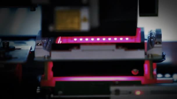 Robô Máquina Equipamento Fabricação Produção Tecnologia Componente Elétrico Robôs Alta — Vídeo de Stock