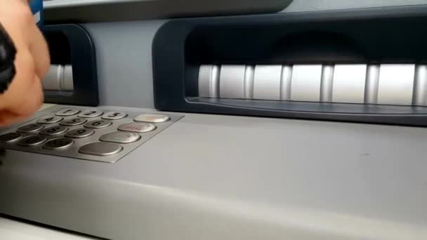 Distributeur Automatique Billets Prendre Argent Comptant Sur Retrait Bancaire Automatique — Video