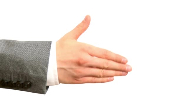 Dois Homens Negócios Apertando Mãos Parceria Para Sucesso Fechar Mão — Vídeo de Stock