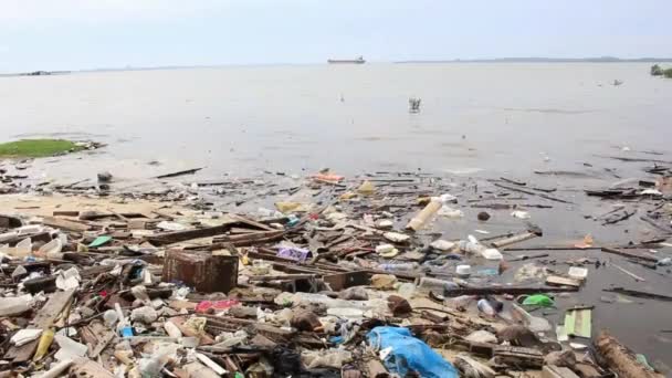 Residuos Basura Contaminación Océanos Mar Contaminación Plástica Desechos Marinos Basura — Vídeos de Stock