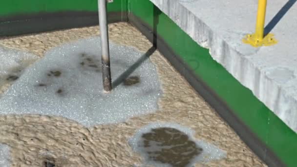 Bomba Agua Sucia Circulante Curso Planta Filtración Tratamiento Aguas Residuales — Vídeo de stock