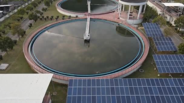 Brede Antenne Afvalbeheer Van Waterzuiveringscycli Zuiveringsinstallatie Ecosysteemfiltratie — Stockvideo
