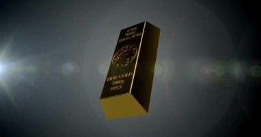 Bir yığın altın. Altın külçe külçe külçe, değerli bir taşınabilir kamera mağazası olarak değerli metal yatırım. ingots, Dijital Altın Yığını veya 3D finansal konsept oluşturma.
