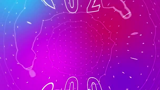 Cyberpunk Retrò Neon 2021 Testo Disegno Rendere Decorazione Sfondo Carta — Video Stock