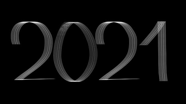 2021テキストデザインの背景イラストアブストラクトグラフィックテクスチャブラックHd — ストック動画